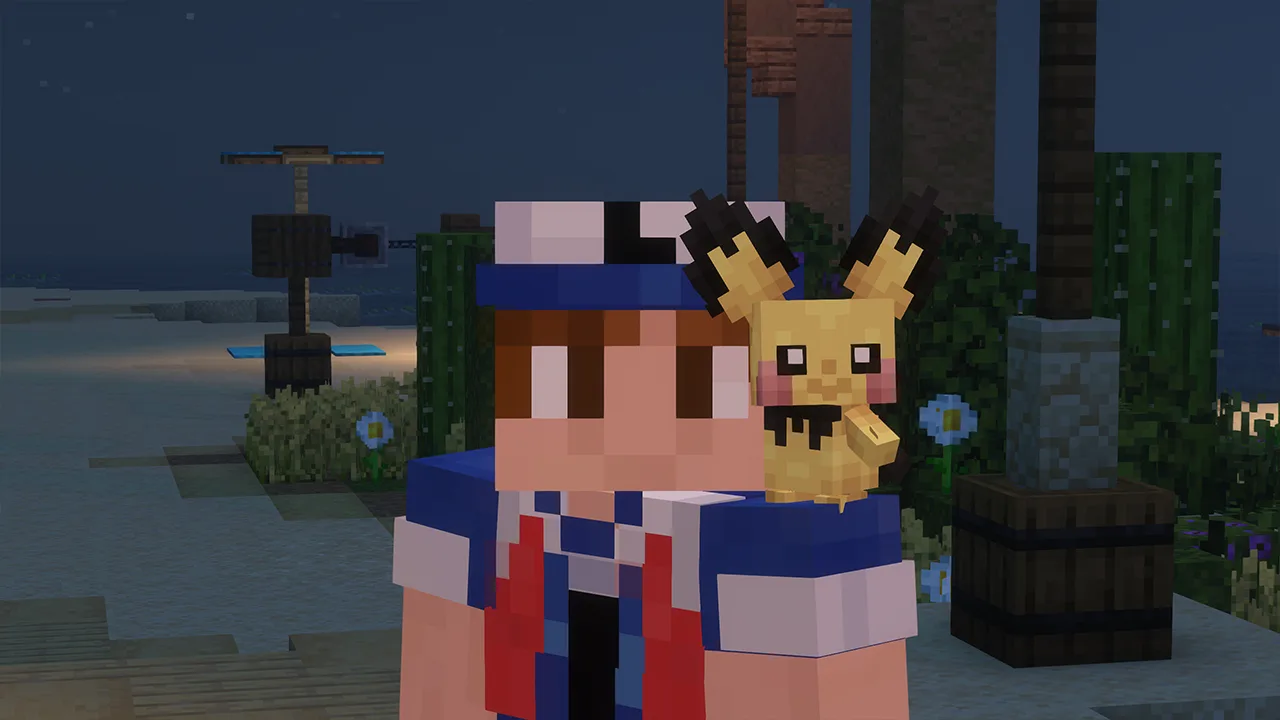 Trainer mit einem Pichu auf der Schulter